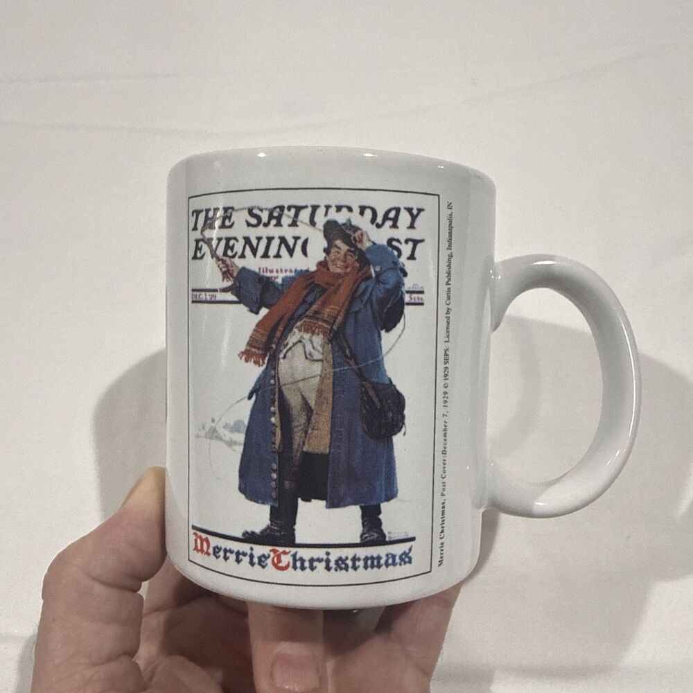 2005 Norman Rockwell The Saturday Evening Post Christmas Santa Coffee Cup Mug